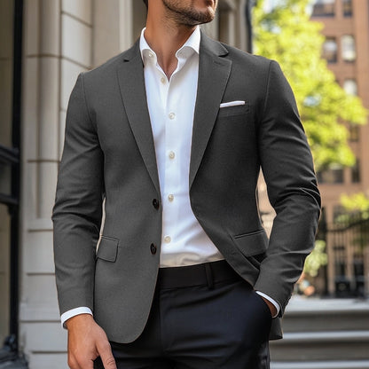 Scott | Casual Standard Fit Single Breasted Jacket — Dark Grey — Alfa Empire, view 4