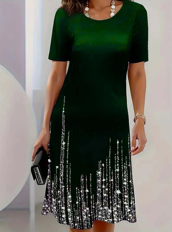 Selene | Refined Evening Midi Dress — Green — Alfa Empire, view 1