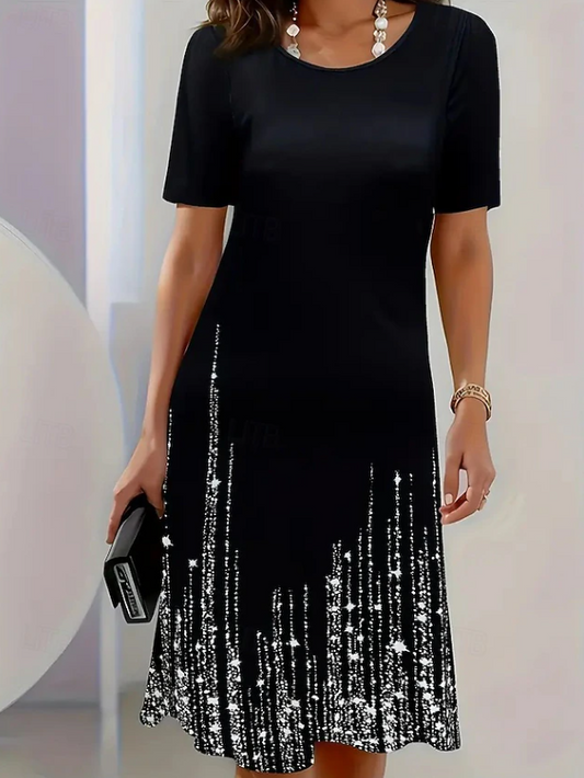Selene | Refined Evening Midi Dress — Black — Alfa Empire, view 2