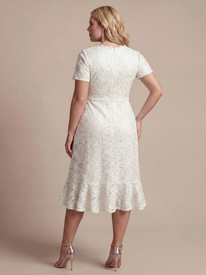 Sequin Lace High Low Wedding Guest Dress