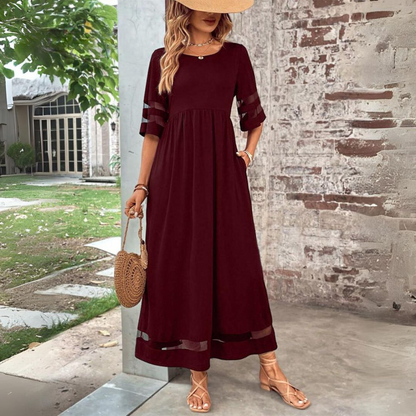 Seraphina | Refined Flowing Maxi Dress — Red — Alfa Empire, view 5