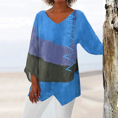 Shelby | Modern Loose-Fit Long-Sleeve Top — Blue — Alfa Empire, view 1