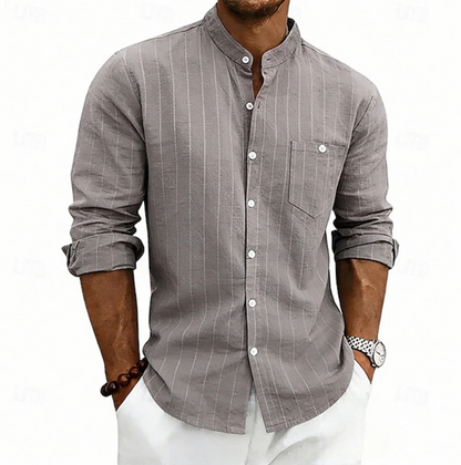 Sloane | Everyday Casual Long Sleeve Shirt — Grey — Alfa Empire, view 1