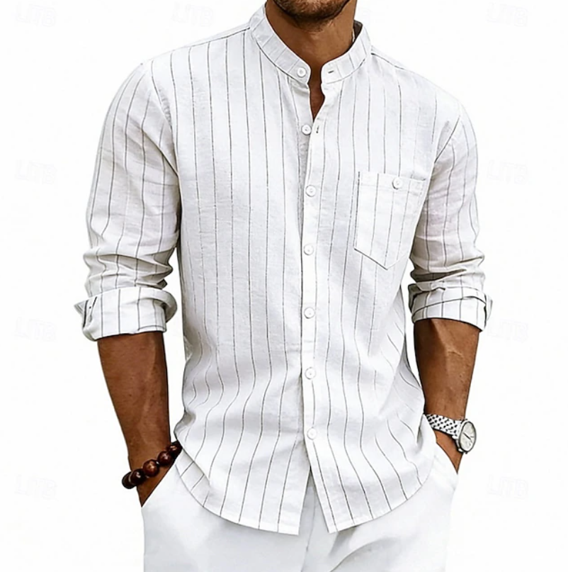 Sloane | Everyday Casual Long Sleeve Shirt — White — Alfa Empire, view 4