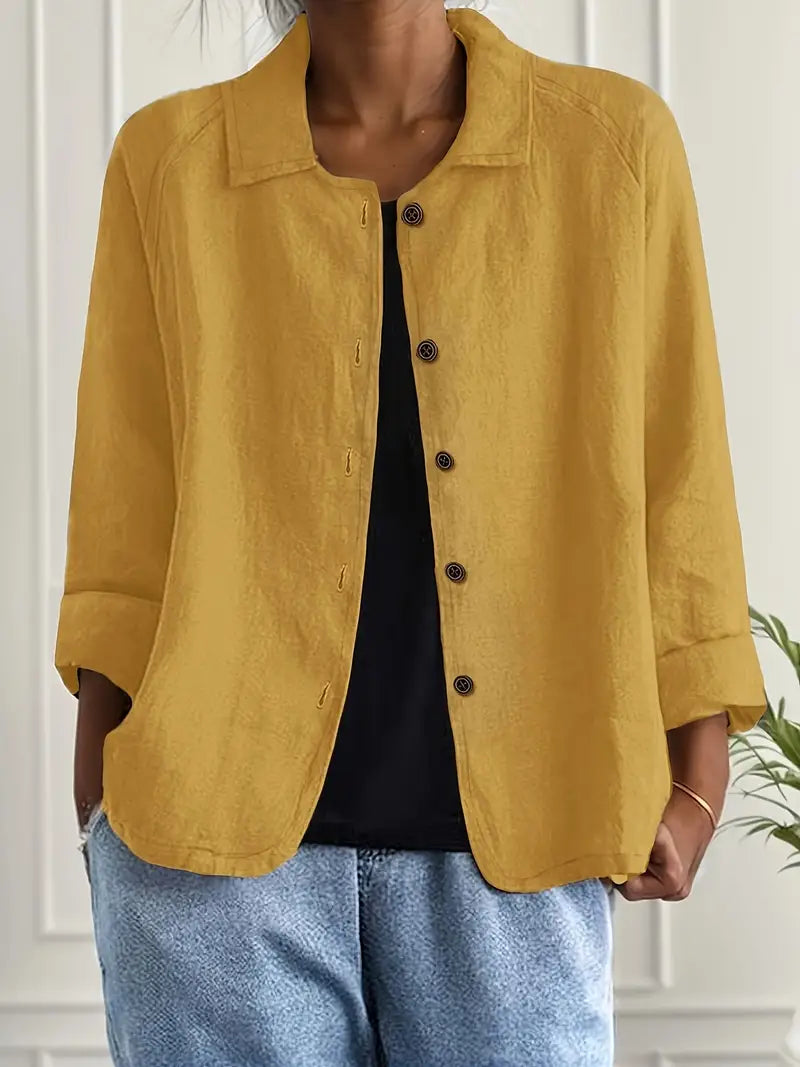 Sophie | Classic Lightweight Everyday Top — Yellow — Alfa Empire, view 2
