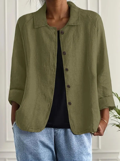 Sophie | Classic Lightweight Everyday Top — Olive Green — Alfa Empire, view 3