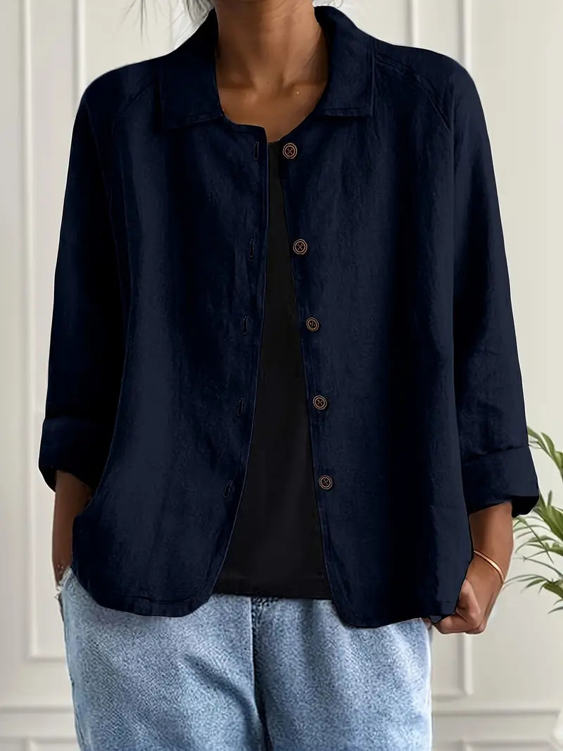 Sophie | Classic Lightweight Everyday Top — Dark Blue — Alfa Empire, view 4