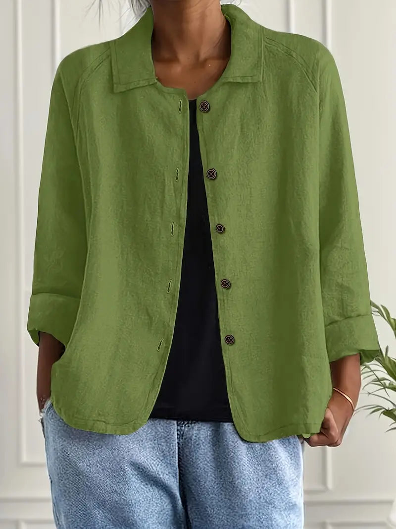 Sophie | Classic Lightweight Everyday Top — Green — Alfa Empire, view 5