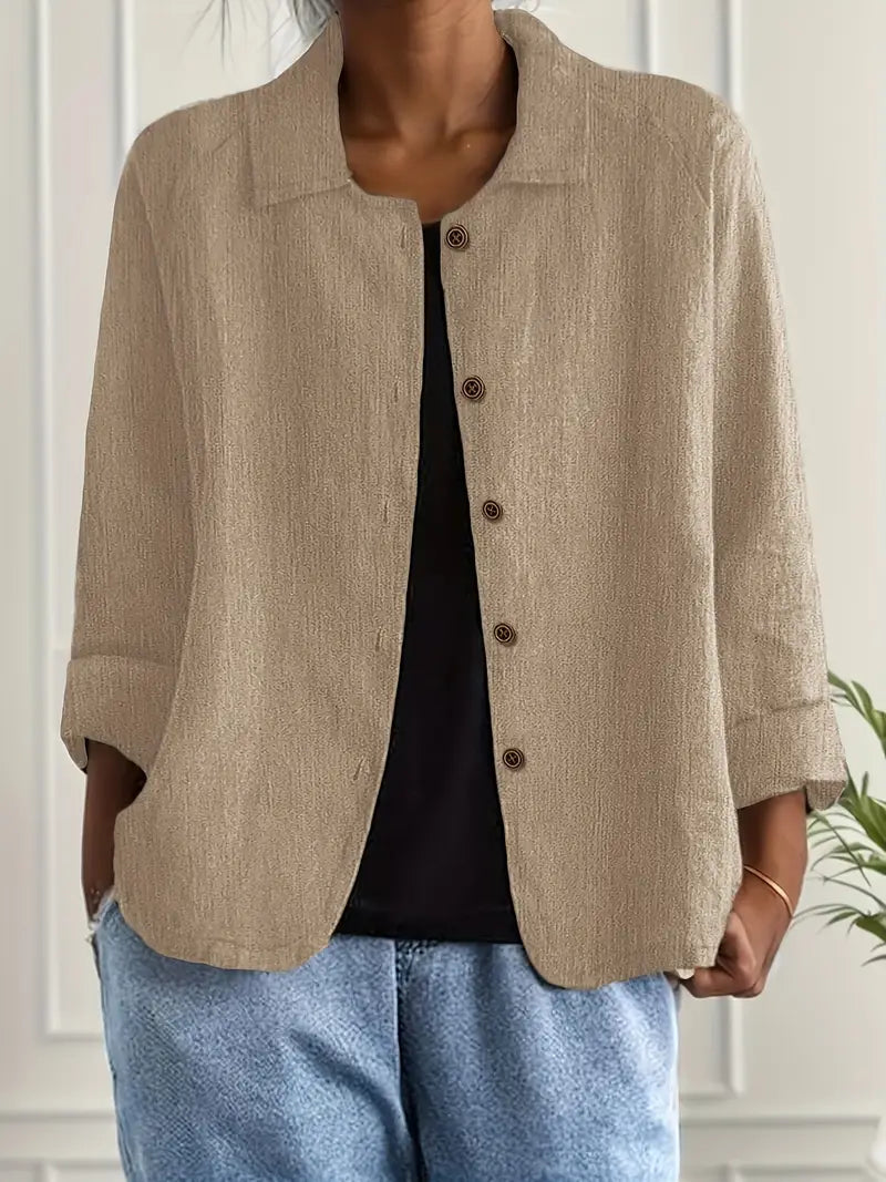 Sophie | Classic Lightweight Everyday Top — Beige — Alfa Empire, view 9