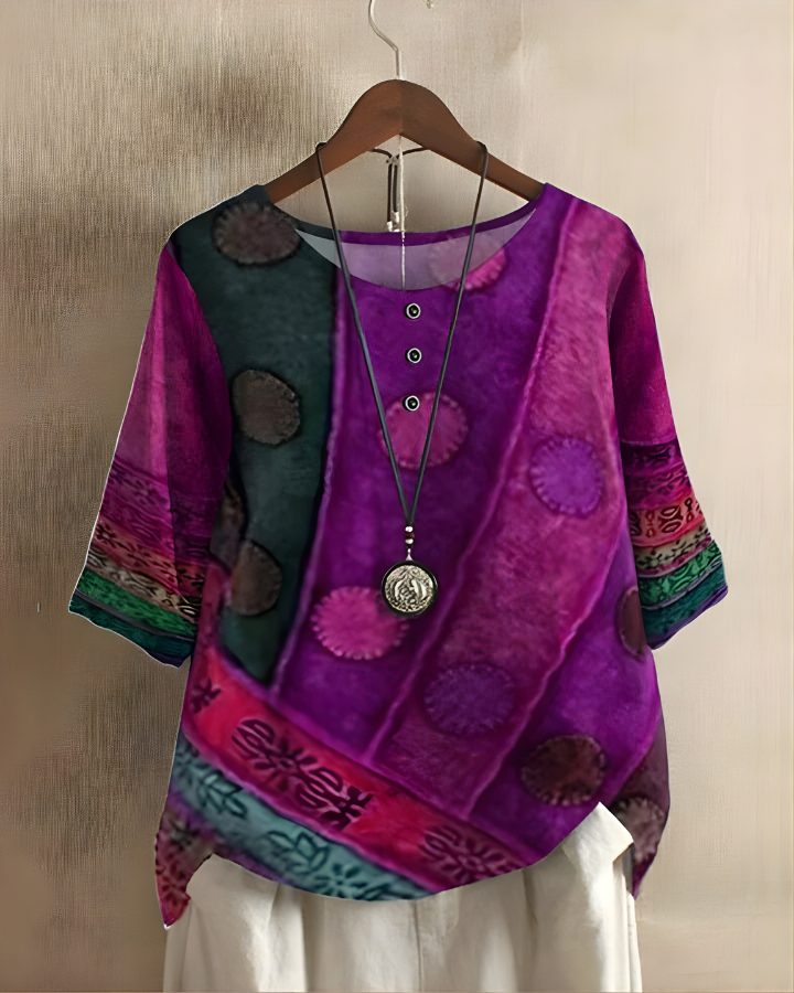 Sophie | Relaxed Summer Boho Top — Purple — Alfa Empire, view 3