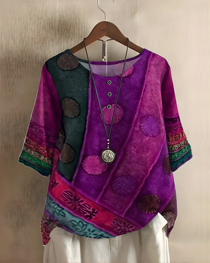 Sophie | Relaxed Summer Boho Top — Purple — Alfa Empire, view 3