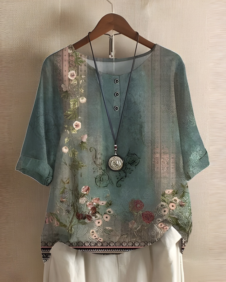Sophie | Relaxed Summer Boho Top — Green — Alfa Empire, view 10