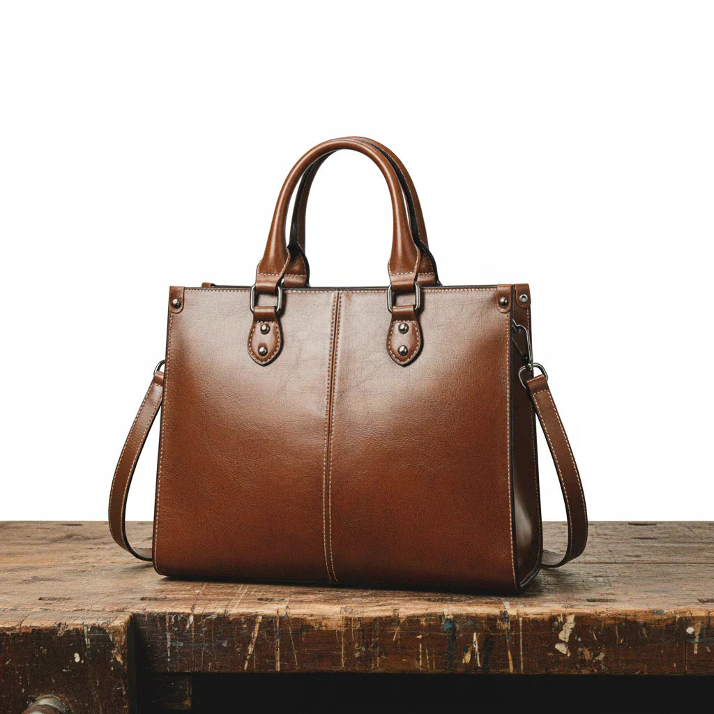 Sophie | Classic Shoulder Bag — Brown — Alfa Empire, view 1