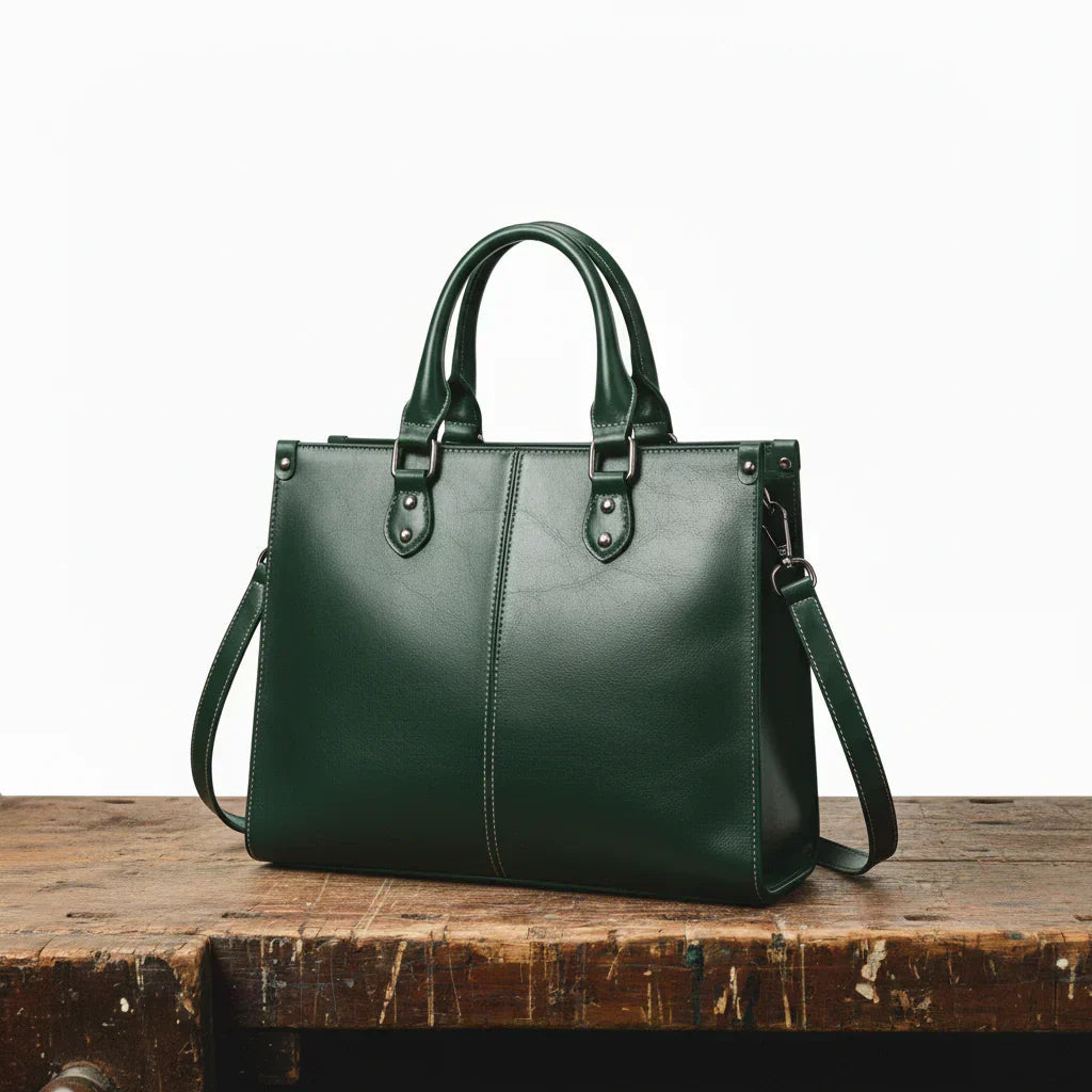 Sophie | Classic Shoulder Bag — Green — Alfa Empire, view 5