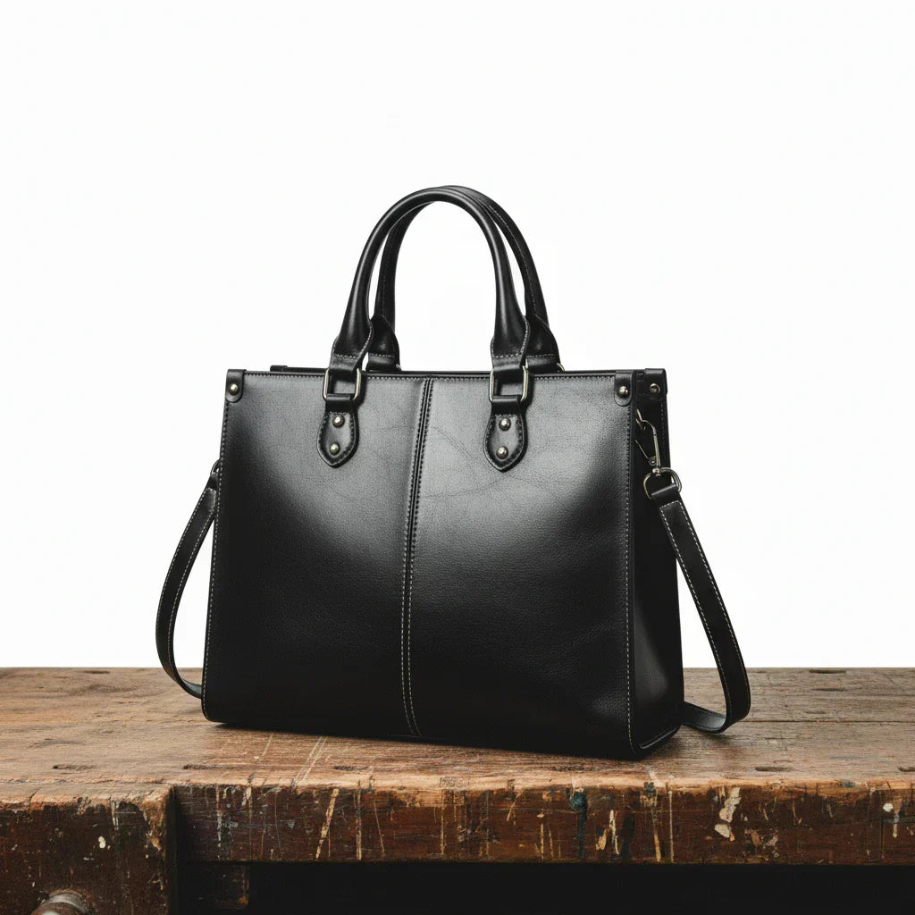 Sophie | Classic Shoulder Bag — Black — Alfa Empire, view 6