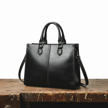 Sophie | Classic Shoulder Bag — Black — Alfa Empire, view 6