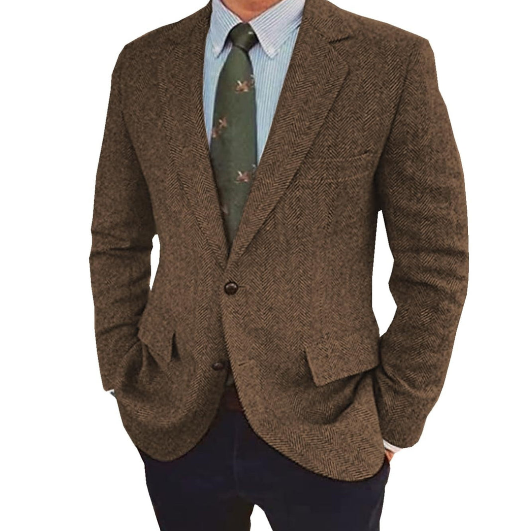 Stefan | Retro Single-Breasted Two-Buttons Jacket — Brown — Alfa Empire, view 1