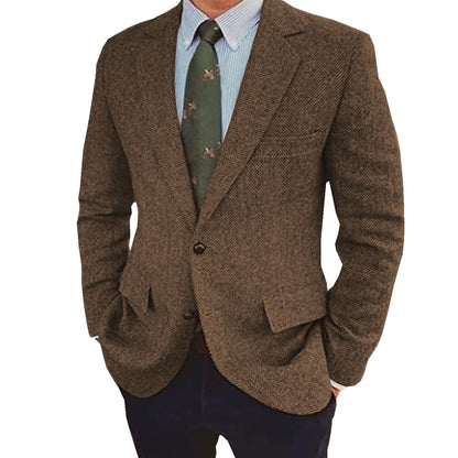Stefan | Retro Single-Breasted Two-Buttons Jacket — Brown — Alfa Empire, view 1