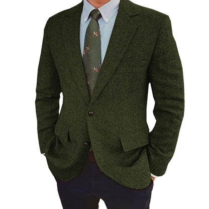 Stefan | Retro Single-Breasted Two-Buttons Jacket — Green — Alfa Empire, view 2