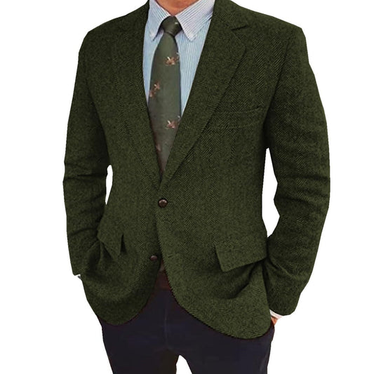Stefan | Retro Single-Breasted Two-Buttons Jacket — Green — Alfa Empire, view 2