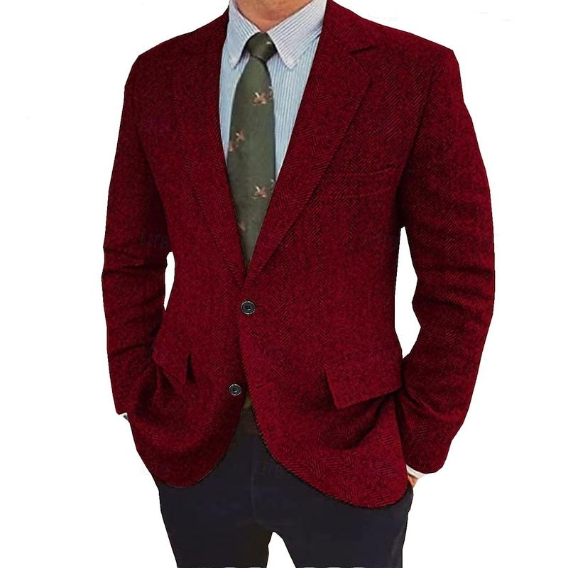Stefan | Retro Single-Breasted Two-Buttons Jacket — Burgundy — Alfa Empire, view 5