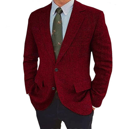 Stefan | Retro Single-Breasted Two-Buttons Jacket — Burgundy — Alfa Empire, view 5