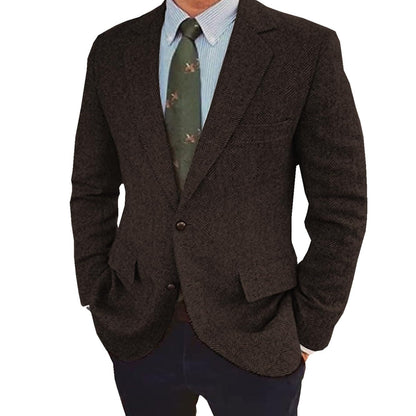 Stefan | Retro Single-Breasted Two-Buttons Jacket — Coffee — Alfa Empire, view 6