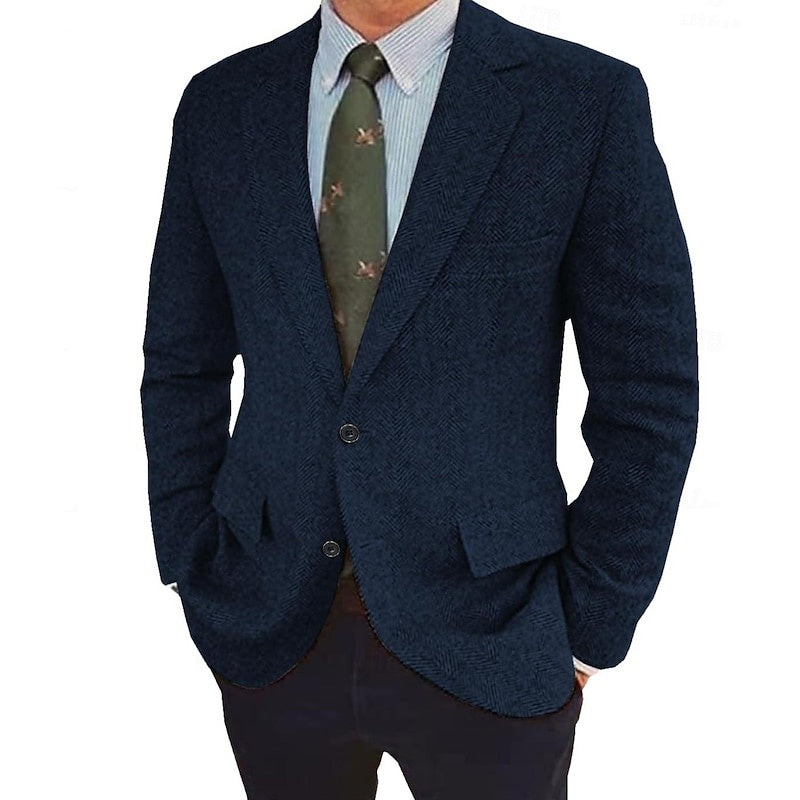 Stefan | Retro Single-Breasted Two-Buttons Jacket — Dark Blue — Alfa Empire, view 7