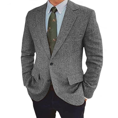 Stefan | Retro Single-Breasted Two-Buttons Jacket — Grey — Alfa Empire, view 8