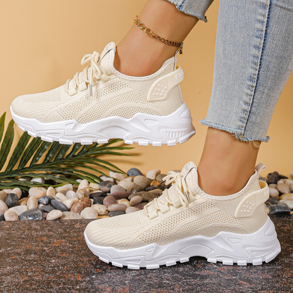 Tania | Chunky Lace-Up Sneakers — Khaki — Alfa Empire, view 1