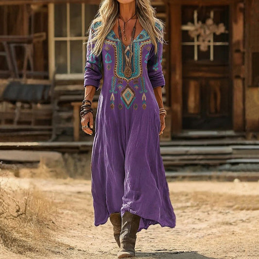 Theodora | Vintage Long Sleeve Casual Dress — Alfa Empire, view 2
