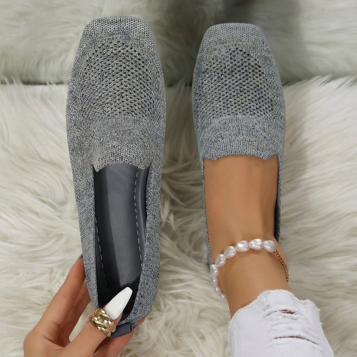 Theodora | Refined Comfortable Orthopedic Shoes — Gray — Alfa Empire, view 1
