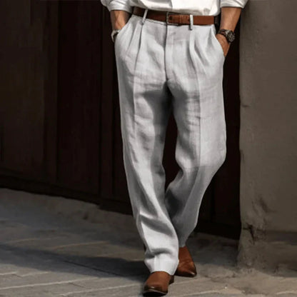 Thomas | Casual Baggy Suit Pants — Grey — Alfa Empire, view 1