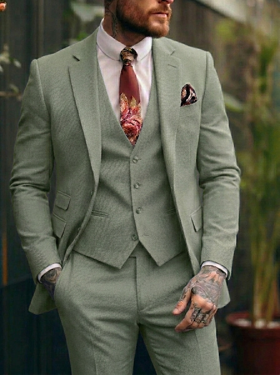 Tommy | Casual Single Breasted One-Button 3 Pieces Suit — Alfa Empire, view 16