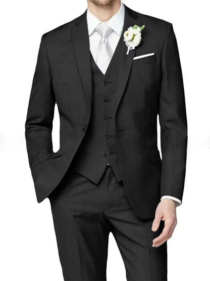 Tommy | Casual Tailored Fit Single Breasted Suit — Black — Alfa Empire, view 3