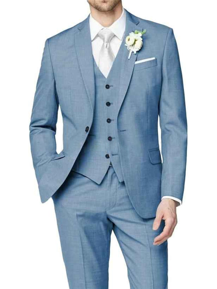 Tommy | Casual Tailored Fit Single Breasted Suit — Dusty Blue — Alfa Empire, view 8
