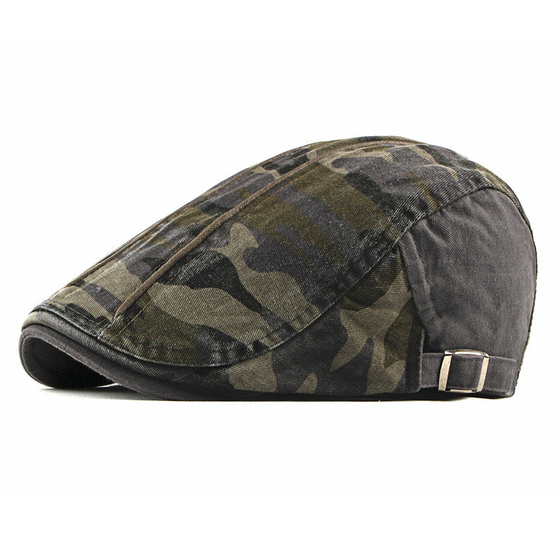 Vaughn | Vintage Camouflage Flat Cap — Deep Forest — Alfa Empire, view 1