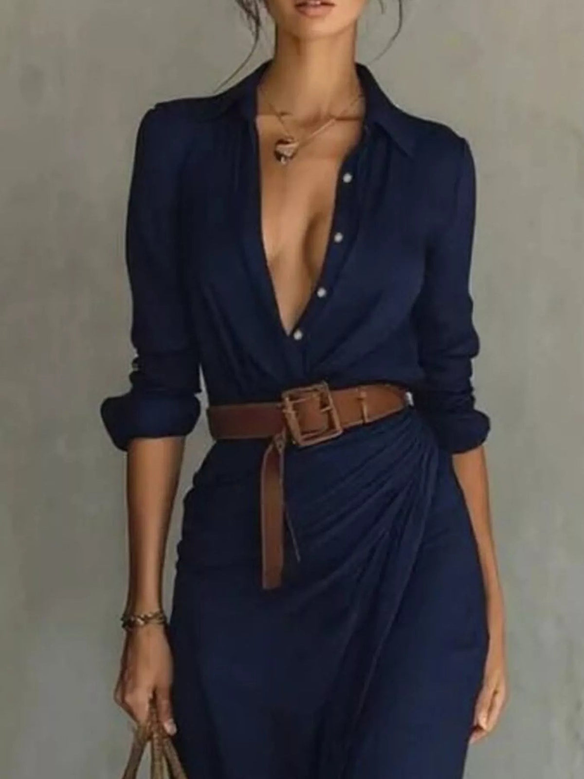 Verity | Refined Belted Long Sleeve Maxi Dress — Alfa Empire, view 11