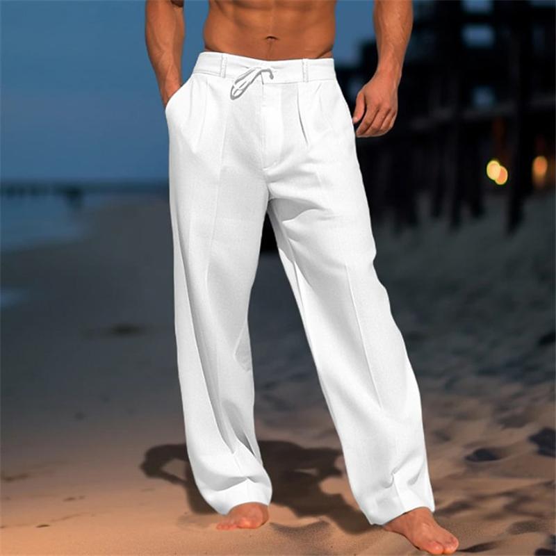 Victor | Classic Plain Wide Pants — White — Alfa Empire, view 2