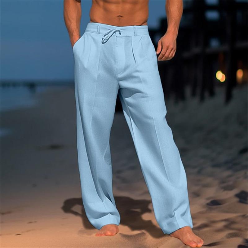 Victor | Classic Plain Wide Pants — Blue — Alfa Empire, view 4