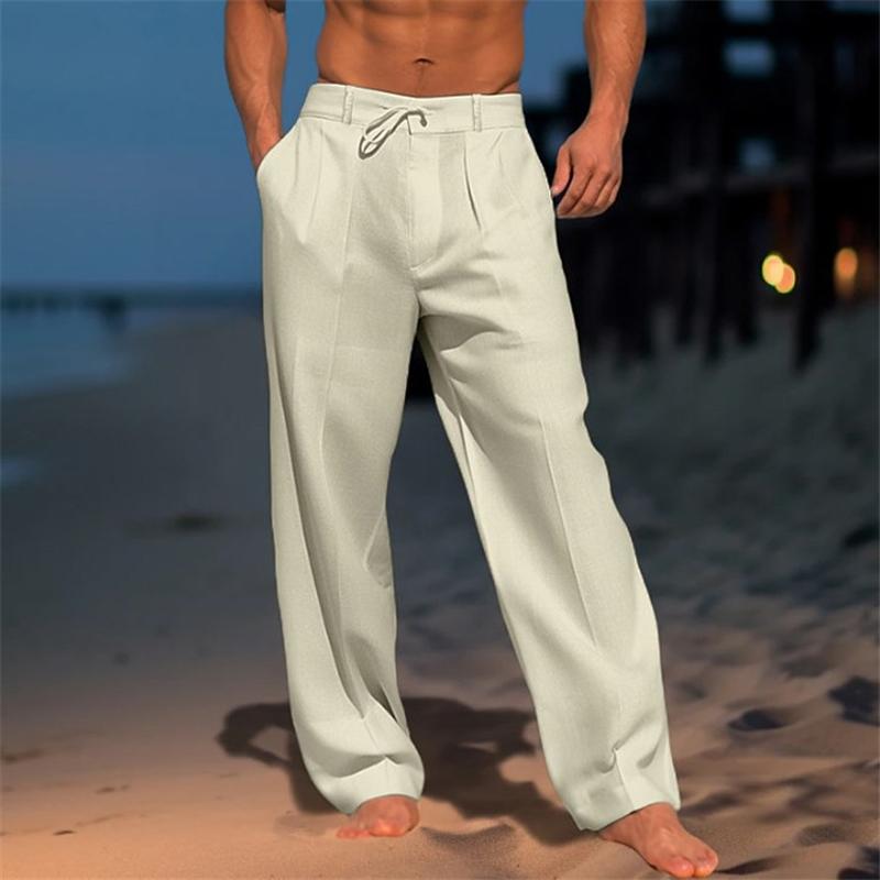 Victor | Classic Plain Wide Pants — Khaki — Alfa Empire, view 5