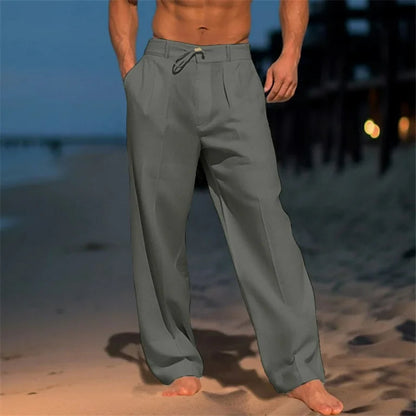 Victor | Classic Plain Wide Pants — Grey — Alfa Empire, view 6
