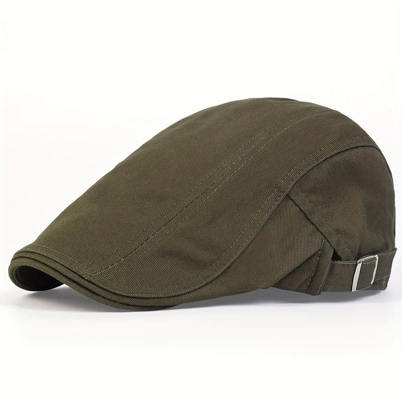Walter | Classic Outdoor Flat Cap — Olive Green — Alfa Empire, view 1