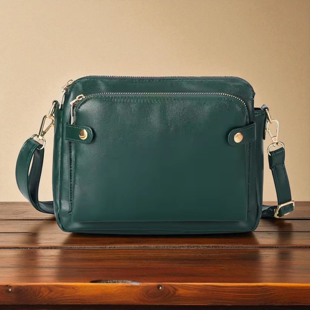Wendy | Classic Shoulder Bag — Green — Alfa Empire, view 8
