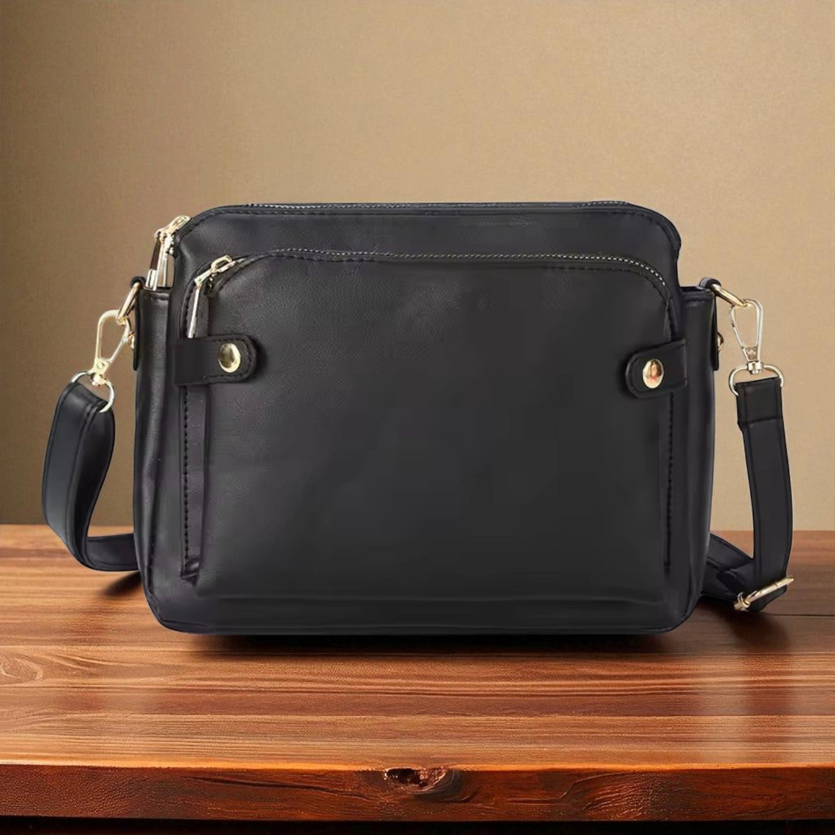 Wendy | Classic Shoulder Bag — Black — Alfa Empire, view 10