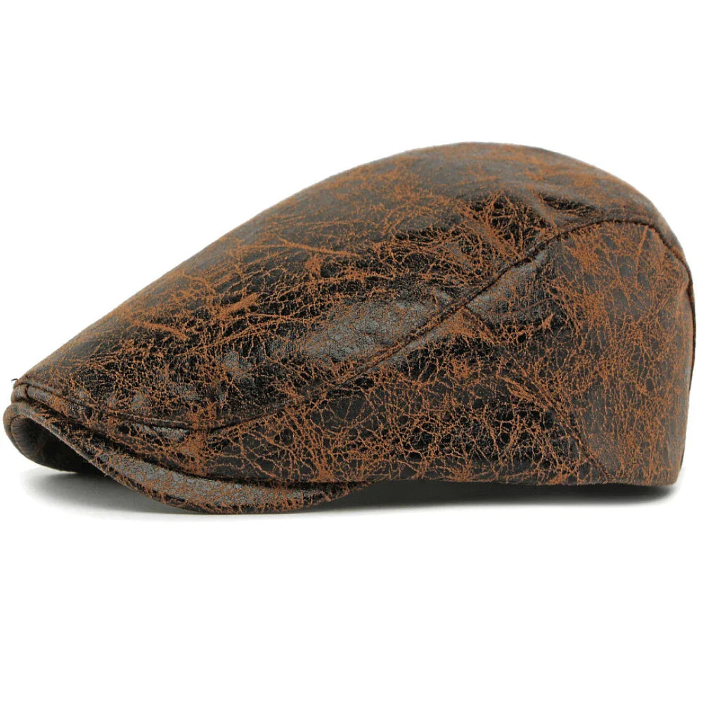 Westin | Vintage Distressed Retro Flat Cap — Coffee — Alfa Empire, view 1