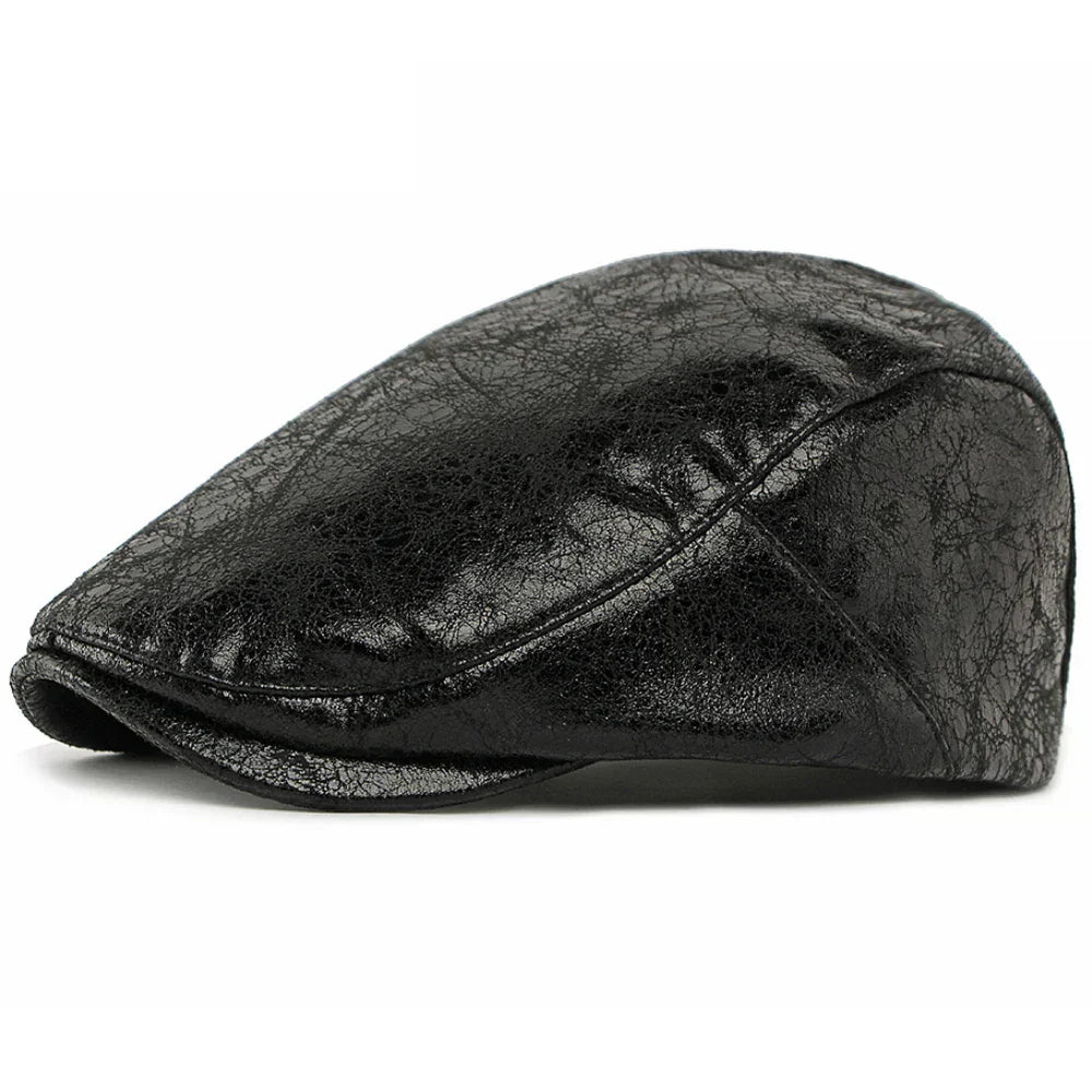 Westin | Vintage Distressed Retro Flat Cap — Black — Alfa Empire, view 2