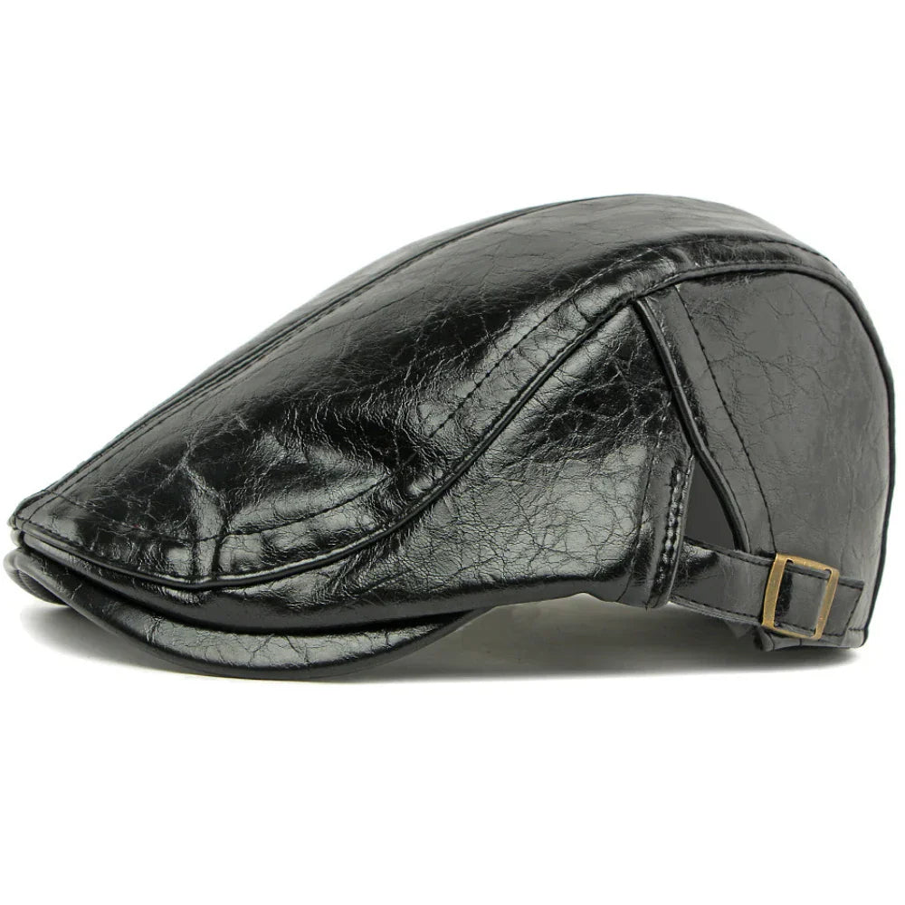 Westin | Vintage Distressed Retro Flat Cap — Black 2 — Alfa Empire, view 6