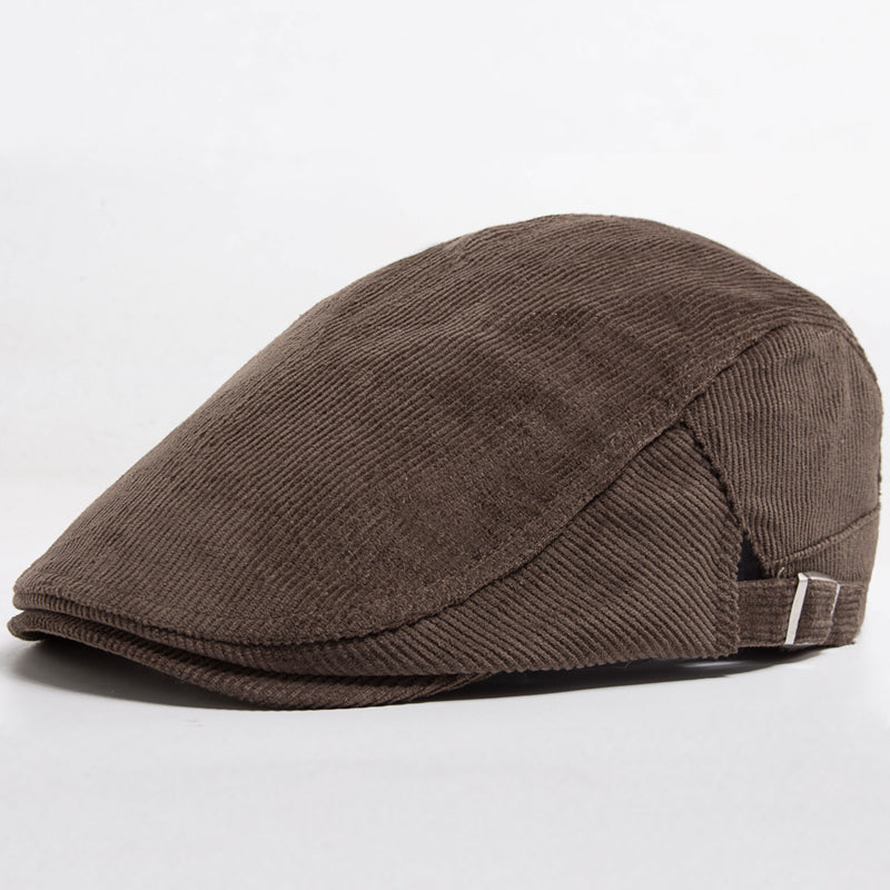 William | Classic Corduroy Flat Cap — Chestnut Brown — Alfa Empire, view 1