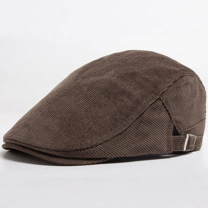 William | Classic Corduroy Flat Cap — Chestnut Brown — Alfa Empire, view 1